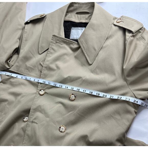 Vintage Woodmere Size 46 Long XL XXL Tall Trench Coat Khaki Removable Liner - Picture 8 of 12